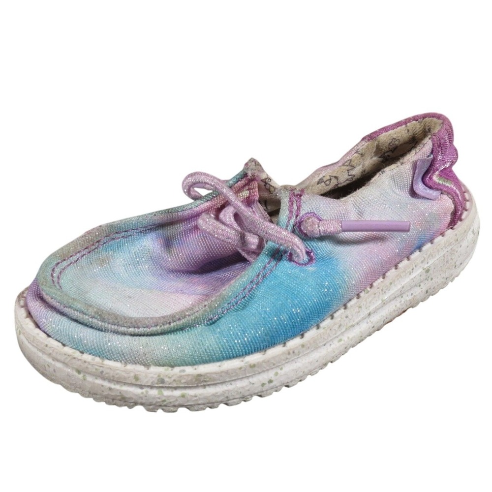 Hey Dude Wendy Unicorn Dreamer Toddler 7 Multicolor Canvas Slip-On Shoes
